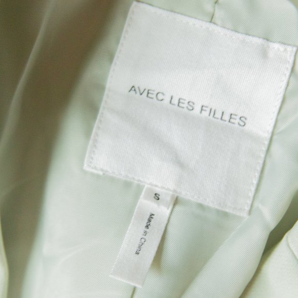 NEW Avec Les Filles Sage Mint Green Cropped Stretch Crepe Blazer Sz Small - Picture 5 of 9
